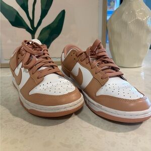 Nike Women’s Dunks Blush and White Sneakers